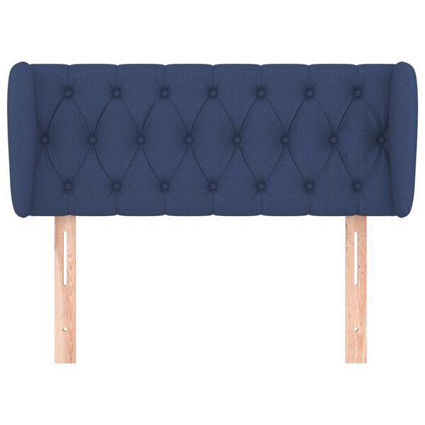 vidaXL Hoofdbord met randen 93x23x78/88 cm stof blauw