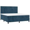 vidaXL Boxspring met matras en LED fluweel donkerblauw 160x200 cm