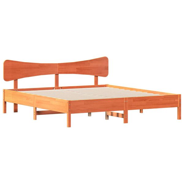 vidaXL Bedframe zonder matras massief grenenhout wasbruin 180x200 cm