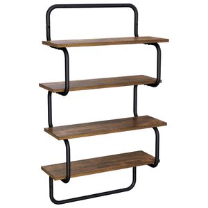 vidaXL 4-laags Wandplank Gerookt eiken 80 x 24,5 x 104 cm Bewerkt hout