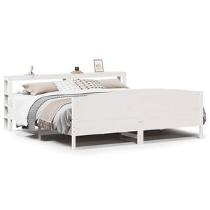vidaXL Bedframe zonder matras massief grenenhout wit 200x200 cm
