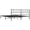 vidaXL Bedframe met hoofdbord metaal zwart 180x200 cm