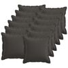 vidaXL Kussensloop 12 st HOUTEN Donkergrijs 45 x 45 cm Faux Linnen