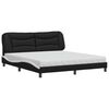 vidaXL Bed met matras "Hvar" kunstleer zwart en wit 180x200 cm