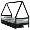 vidaXL Kinderbedframe 80x200 cm massief grenenhout zwart