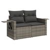 vidaXL 4-delige Loungeset met kussens poly rattan grijs