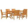 vidaXL Tuin eettafelset 7 st Bruin Massief Acaciahout