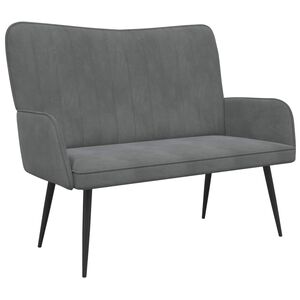 vidaXL 2-Zits Sofa Donkergrijs 115 x 61 x 87 cm fluweel