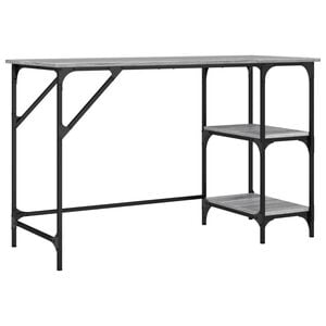 vidaXL Bureau 120x50x75 cm metaal en bewerkt hout grijs sonoma eiken