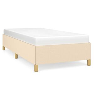 vidaXL Bedframe zonder matras 90x190 cm stof cr&egrave;mekleurig