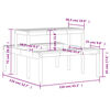 vidaXL Picknicktafel 110x134x75 cm massief grenenhout wit