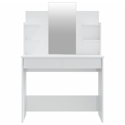 vidaXL Kaptafel met spiegel 96x40x142 cm hoogglans wit