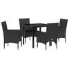 vidaXL Tuin eettafelset 5 st Zwart poly rattan