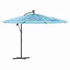 vidaXL Parasol met stalen paal 290x290x238 cm blauw
