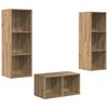 vidaXL Tv-meubelset Artisan Eiken Bewerkt hout