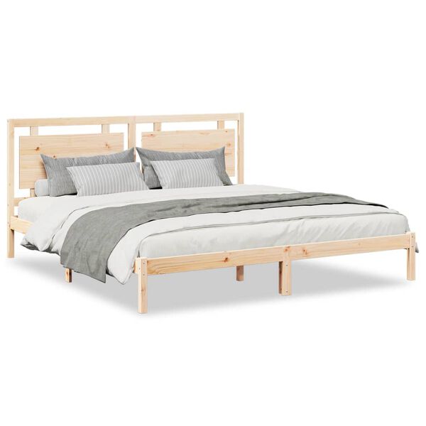 vidaXL Bedframe extra lang zonder matras massief hout 180x210 cm