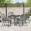 vidaXL Tuin eettafelset met kussen 5 pcs Grijs poly rattan