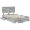 vidaXL Bedframe met hoofdeinde Grijs Sonoma 135 x 190 cm Bewerkt hout