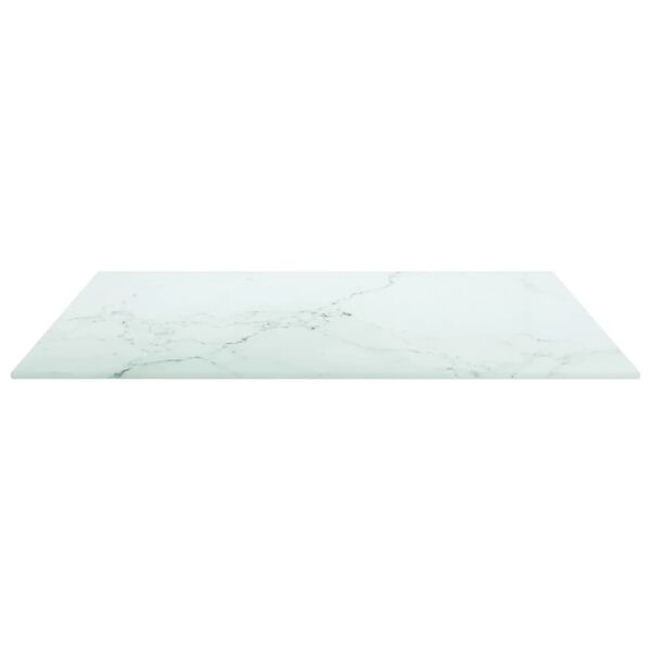 vidaXL Tafelblad 60x60 cm 6 mm gehard glas met marmeren design wit