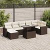 vidaXL 8-delige Loungeset met kussens poly rattan bruin