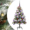 vidaXL Kunstkerstboom Groen en wit 120 cm PVC en Metaal en Plastic