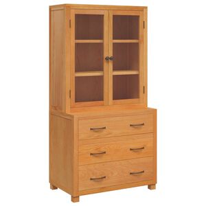 vidaXL Opslagmeubel Set 2 st Bruin 80 x 50 x 160 cm Massief Eikenhout