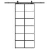 vidaXL Schuifdeur met beslagset 90x205 cm ESG glas zwart