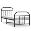 vidaXL Bedframe met hoofd- en voeteneinde metaal zwart 90x190 cm
