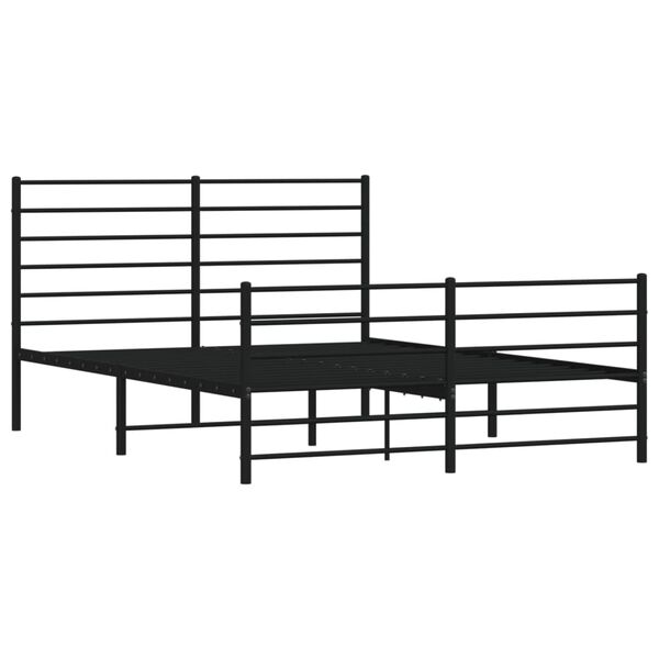 vidaXL Bedframe met hoofd- en voeteneinde metaal zwart 120x190 cm