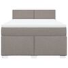 vidaXL Boxspring met matras stof taupe 140x190 cm
