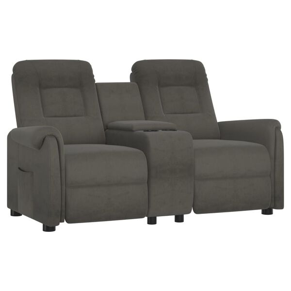 vidaXL Massagestoel 2-zits verstelbaar met bekerhouder donkergrijs