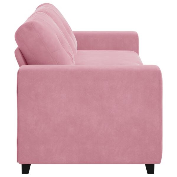 vidaXL | 3-Zits Sofa | met kussen Roze Fluweel