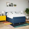 vidaXL Boxspring met matras stof blauw 140x200 cm