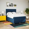 vidaXL Boxspring met matras stof blauw 140x200 cm