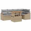vidaXL Tuin Sofa Set met opslag 6 pcs Beige Poly riet