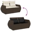 vidaXL 5-delige Loungeset met kussens poly rattan bruin
