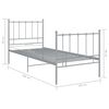 vidaXL Bedframe metaal grijs 100x200 cm