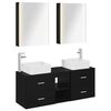 vidaXL Badkamermeubelset 5 st Zwart eiken Bewerkt hout en glas