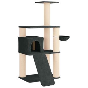 vidaXL Kattenboom met sisal krabpalen Donkergrijs 173 cm