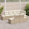 vidaXL Tuin Sofa Set met kussen 7 pcs Beige en Cr&egrave;me poly rattan