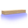 vidaXL Tv-meubelen 2 st met LED-verlichting 60x35x15,5 cm sonoma eiken