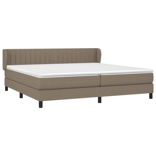 vidaXL Boxspring met matras stof taupe 200x200 cm