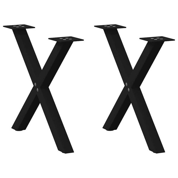 vidaXL Salontafelpoten 2 st X-vormig 50x(42-43) cm staal zwart
