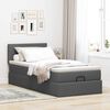 vidaXL Ottoman bed met matras 100x200cm stof donkergrijs