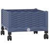 vidaXL Tuinschaal met wielen Blauw Grijs 40 x 40 x 29 cm PP