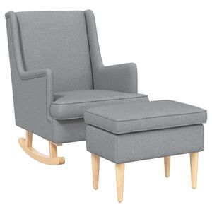 vidaXL Fauteuil met Voetenbank 2 st Lichtgrijs Stof
