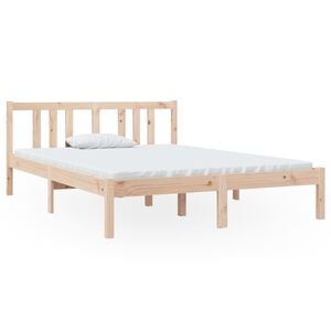 vidaXL Bedframe massief hout 135x190 cm Double