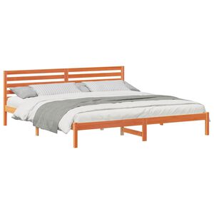 vidaXL Bedframe Wasbruin 200 x 210 cm Massief grenenhout