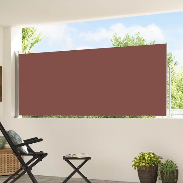 vidaXL Tuinscherm uittrekbaar 120x500 cm bruin