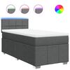 vidaXL Boxspring met matras stof donkergrijs 100x200 cm
